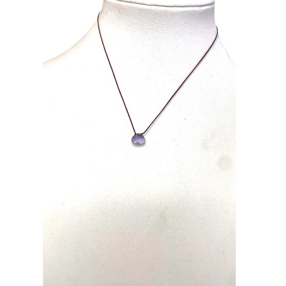 Delicate Amethyst Corded Necklace - Picture 2 of 5